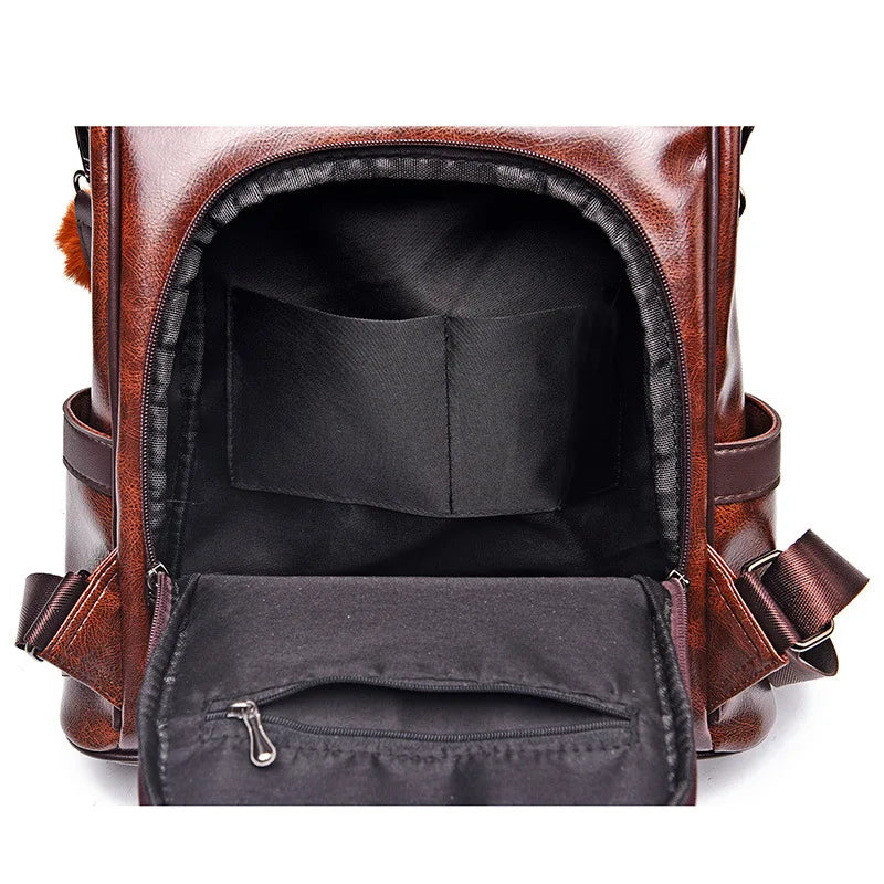 Rustic Charm Leather Backpack