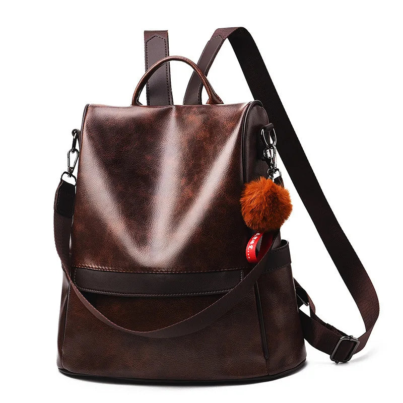 Rustic Charm Leather Backpack