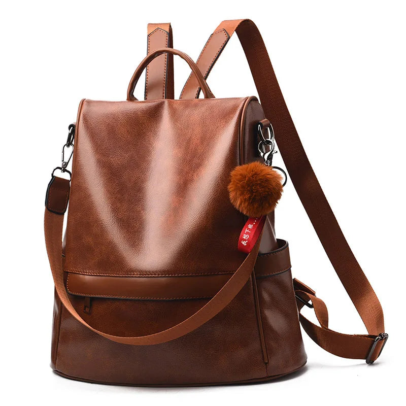 Rustic Charm Leather Backpack